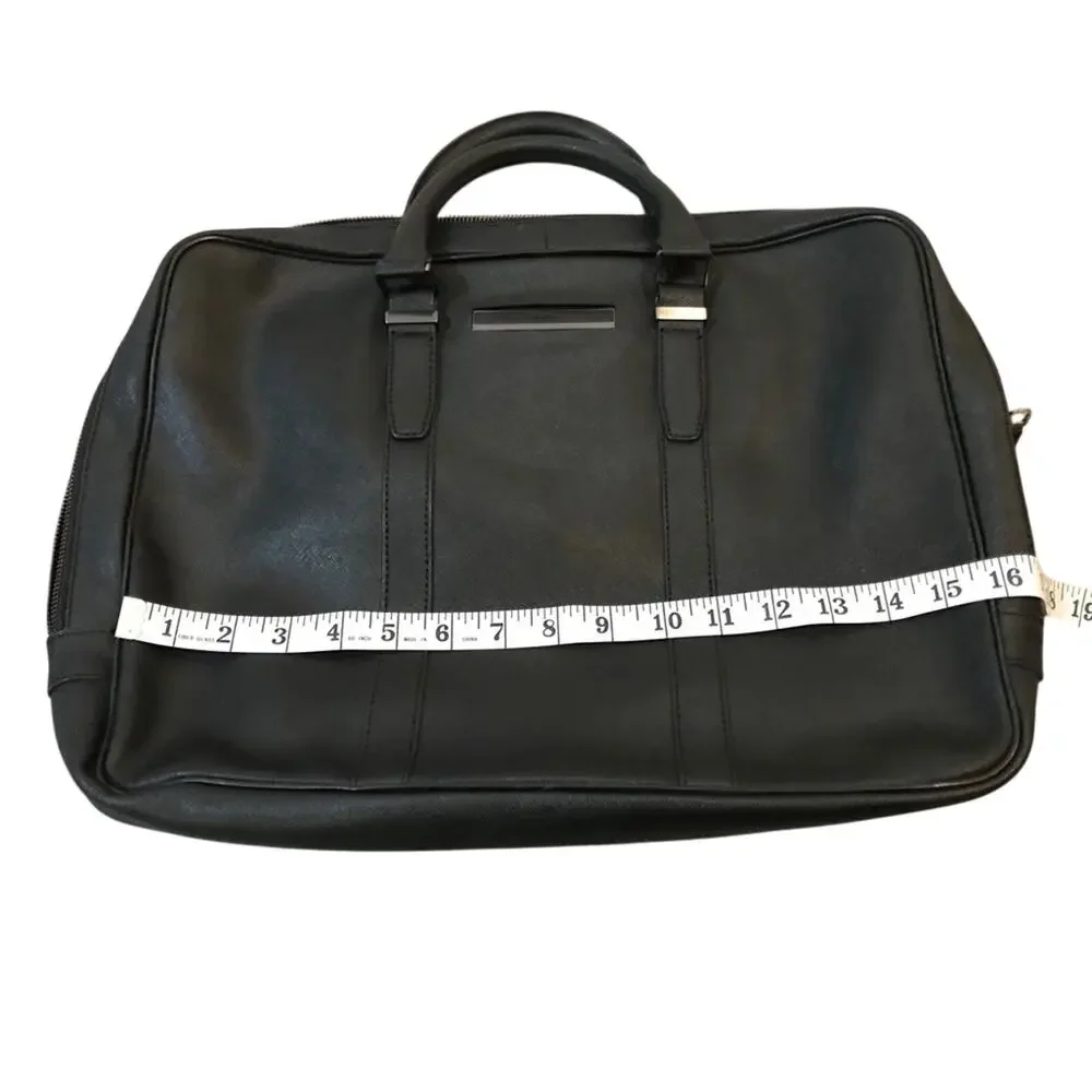 CALVIN KLEIN Men’s Black Leather Briefcase
